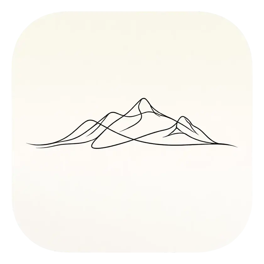 MindLift app icon — hand-drawn mountain mark