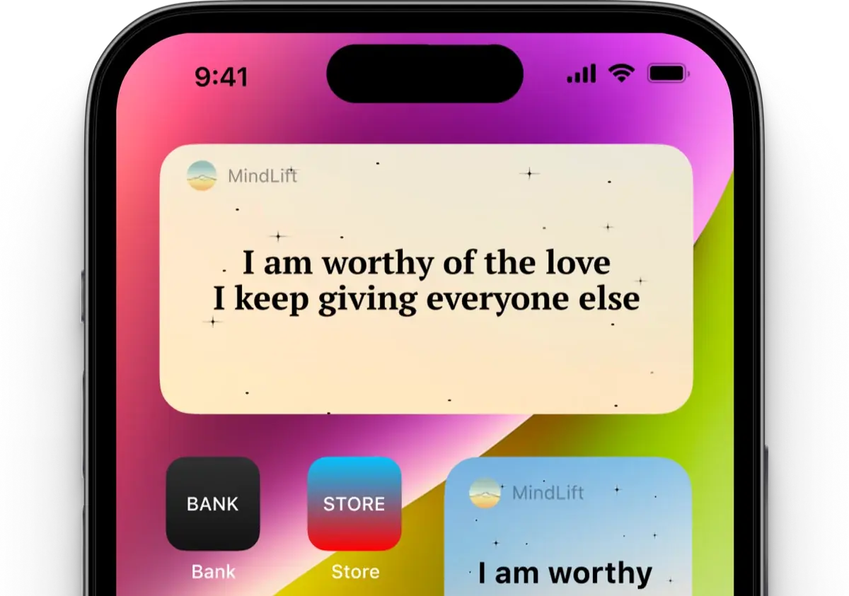 MindLift reframe home-screen widget
